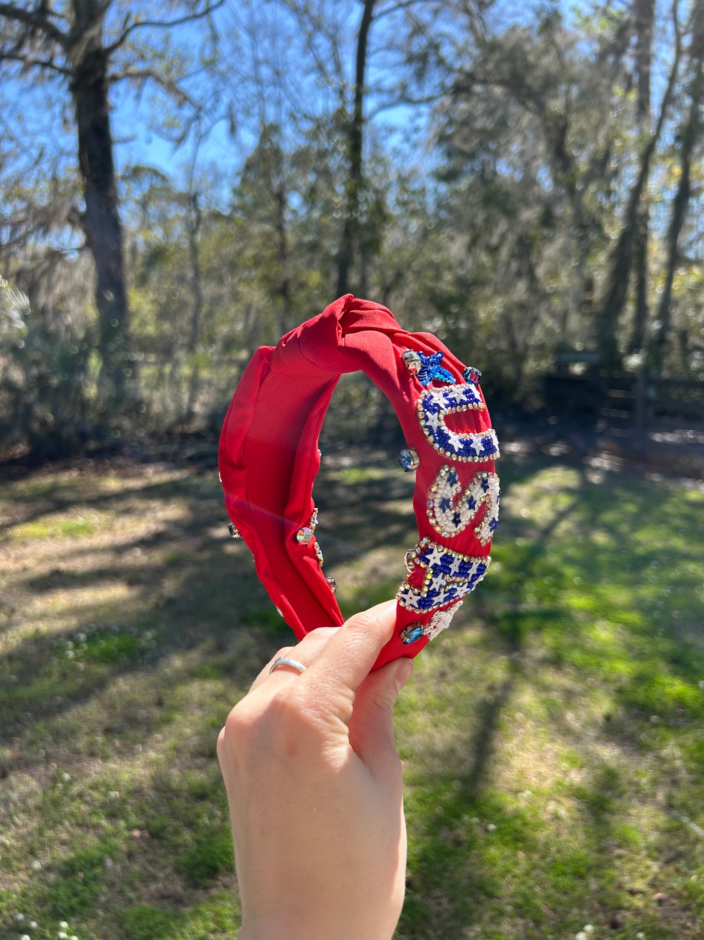 Red USA Headband