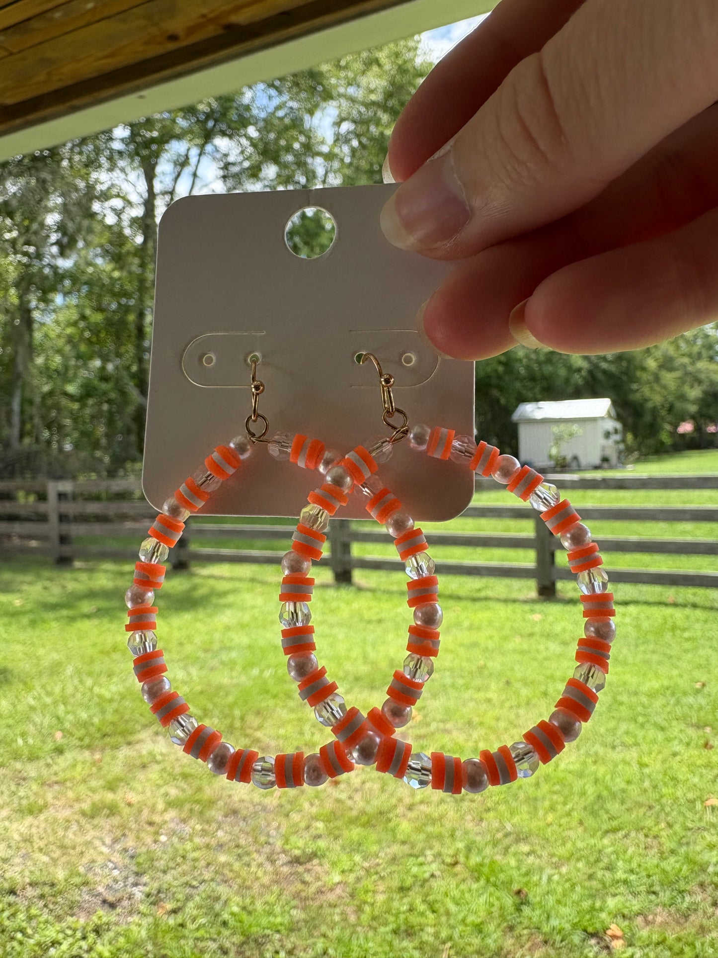 Orange and White Beads
