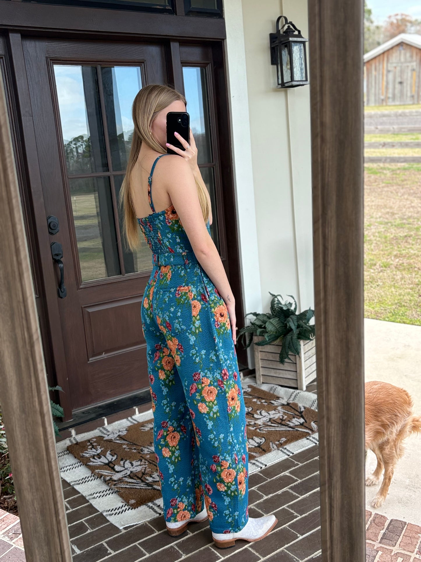 Lily Floral Denim Jumper