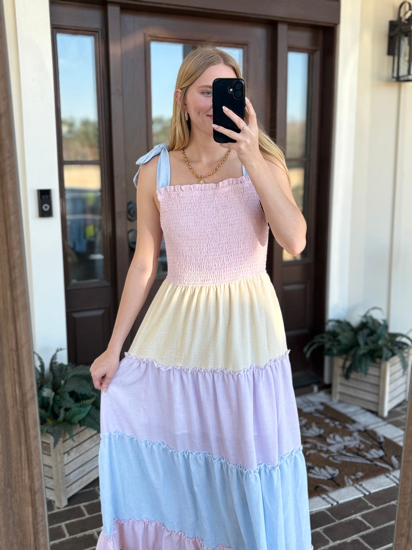 Color Block Tiered Maxi