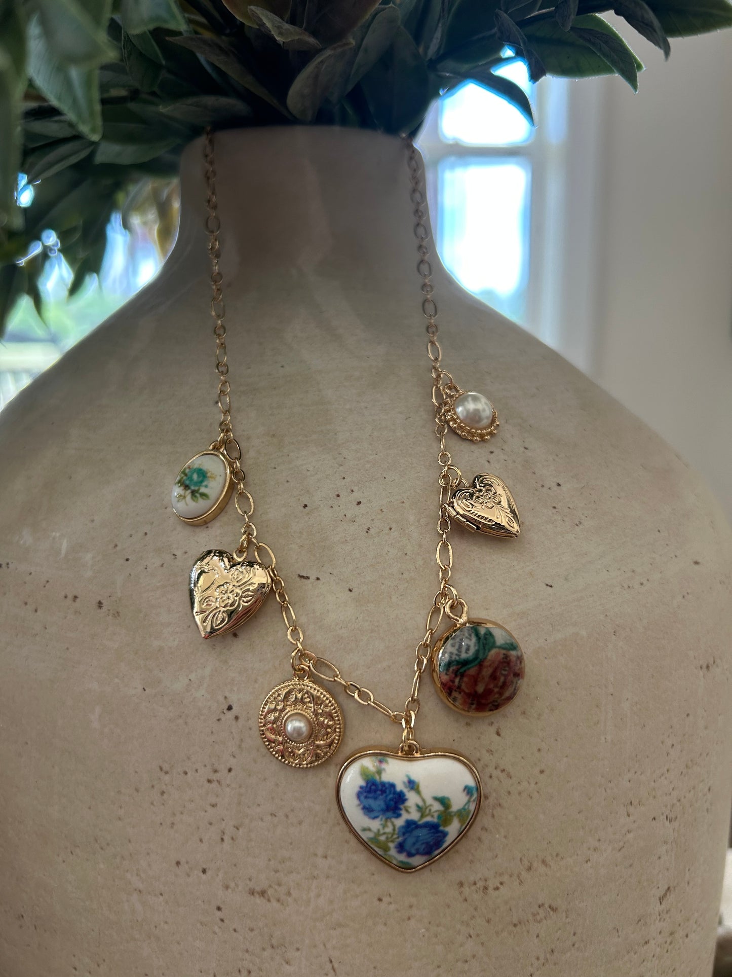 Vintage Heart Charm Necklace