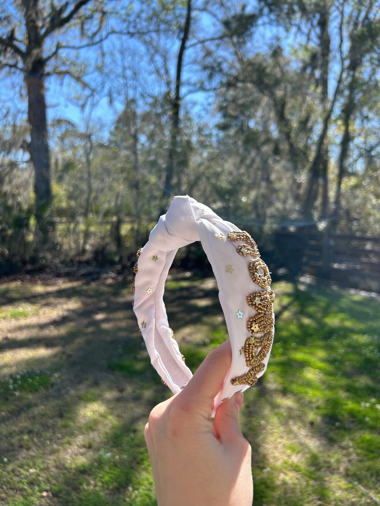 Howdy White Headband
