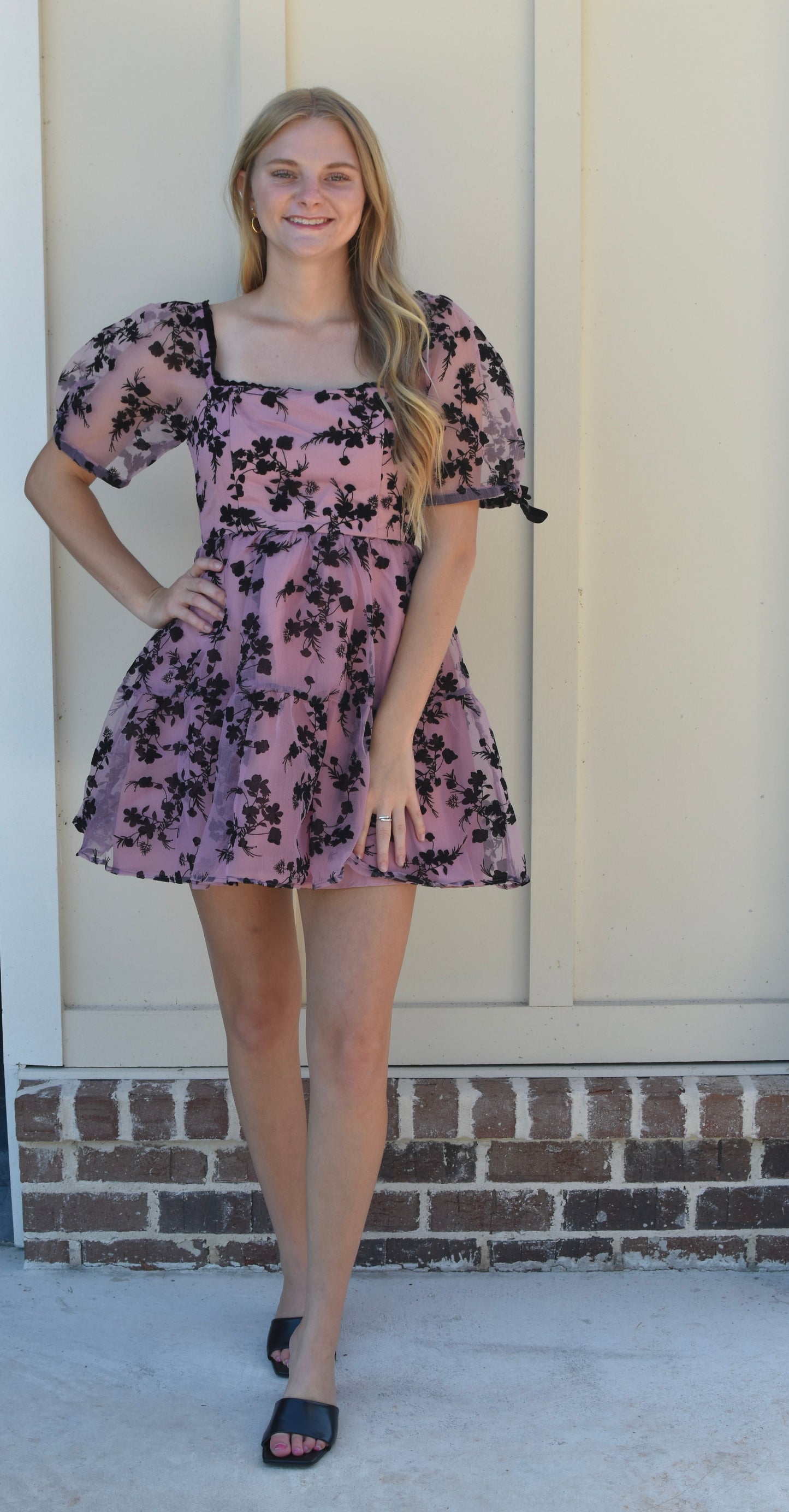 Pink and Black Floral Mini