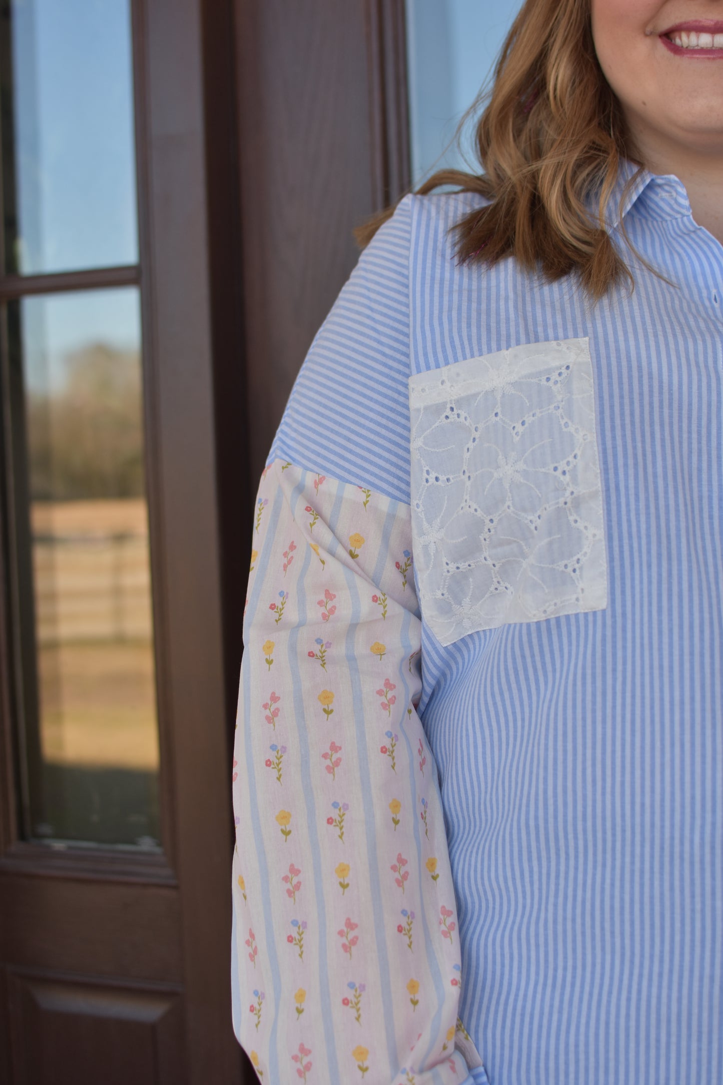 Spring Patchwork Button Up, Curvy