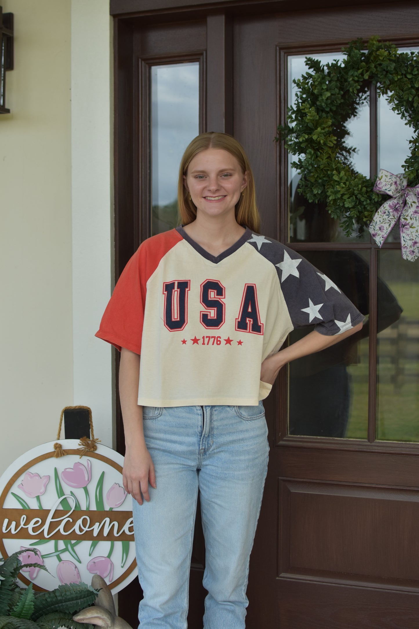 USA Vintage crop T-shirt