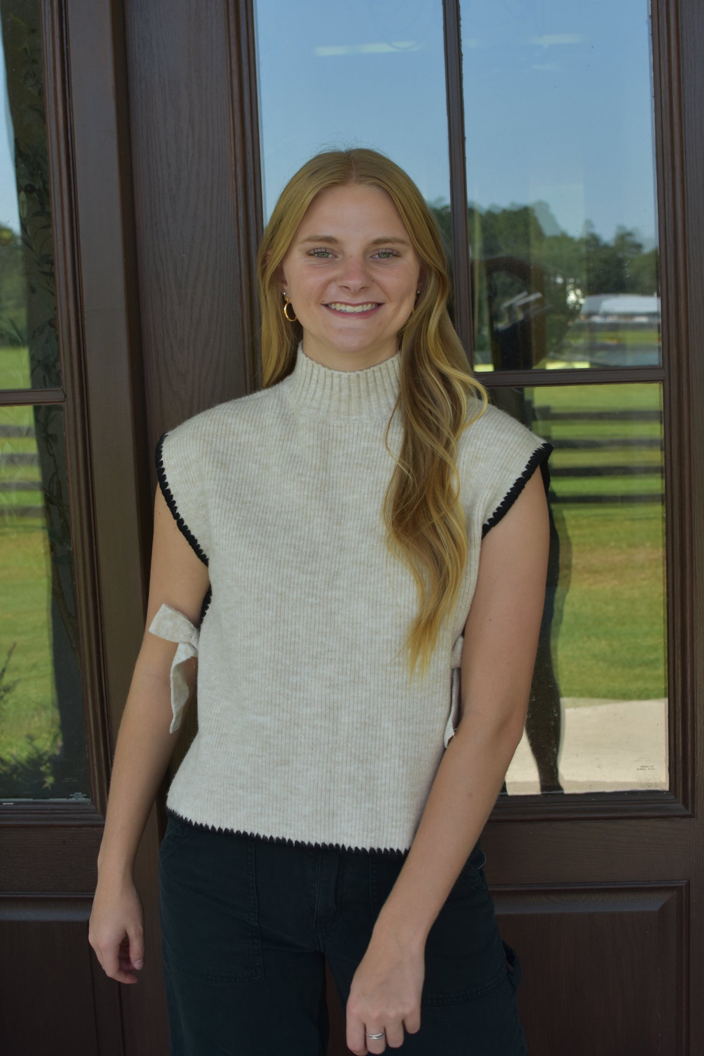 Cream Sweater Tank Top Sweater