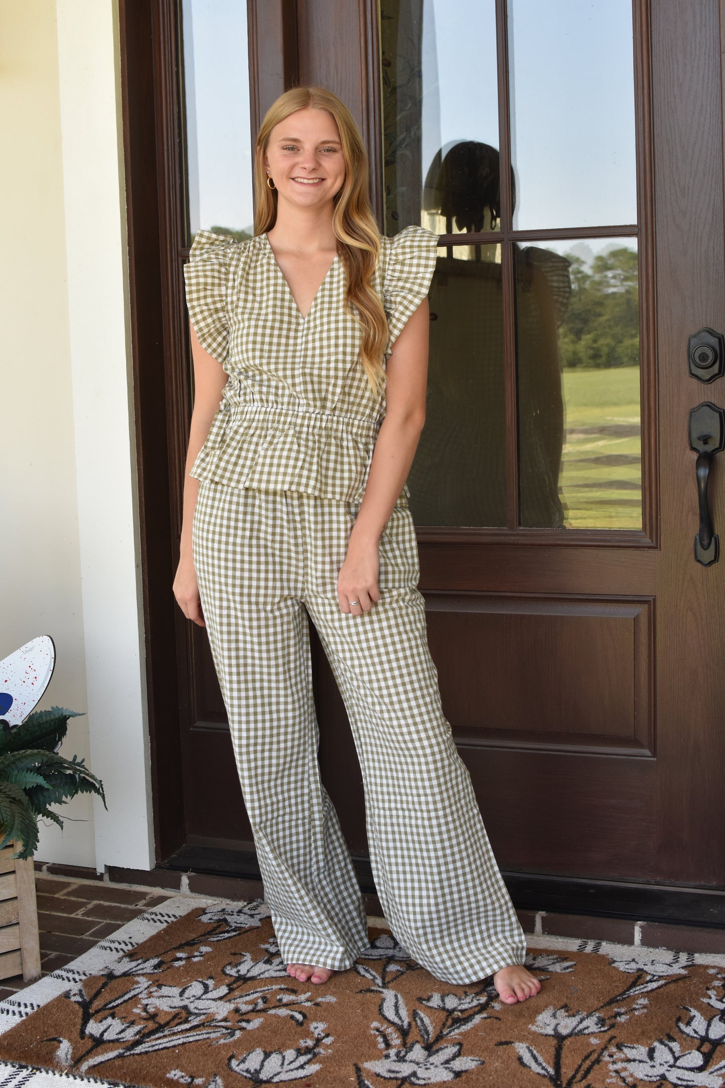 Gingham Pants Set