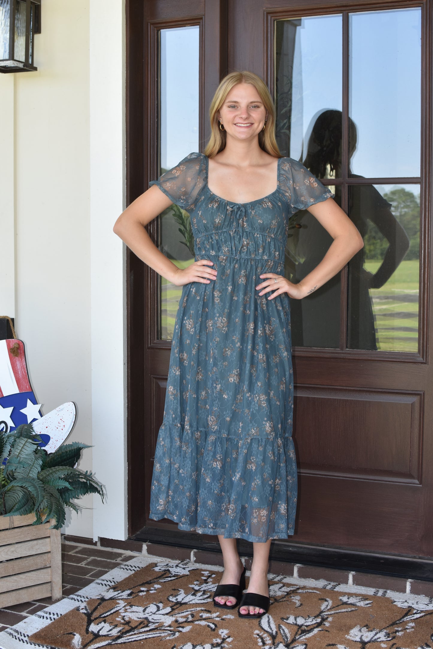 Dusty Green Floral Midi