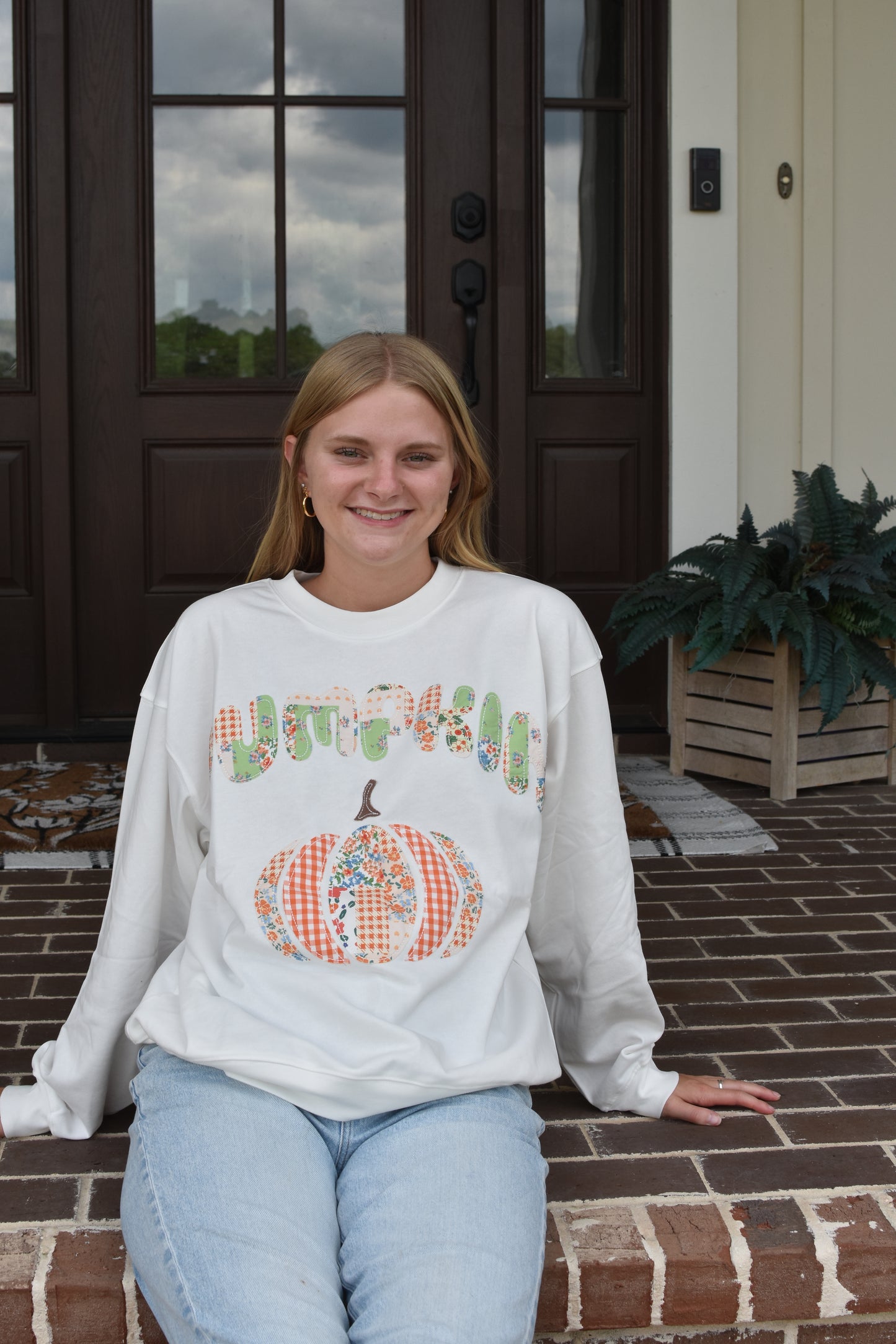 Patchwork Pumpkin Sweater