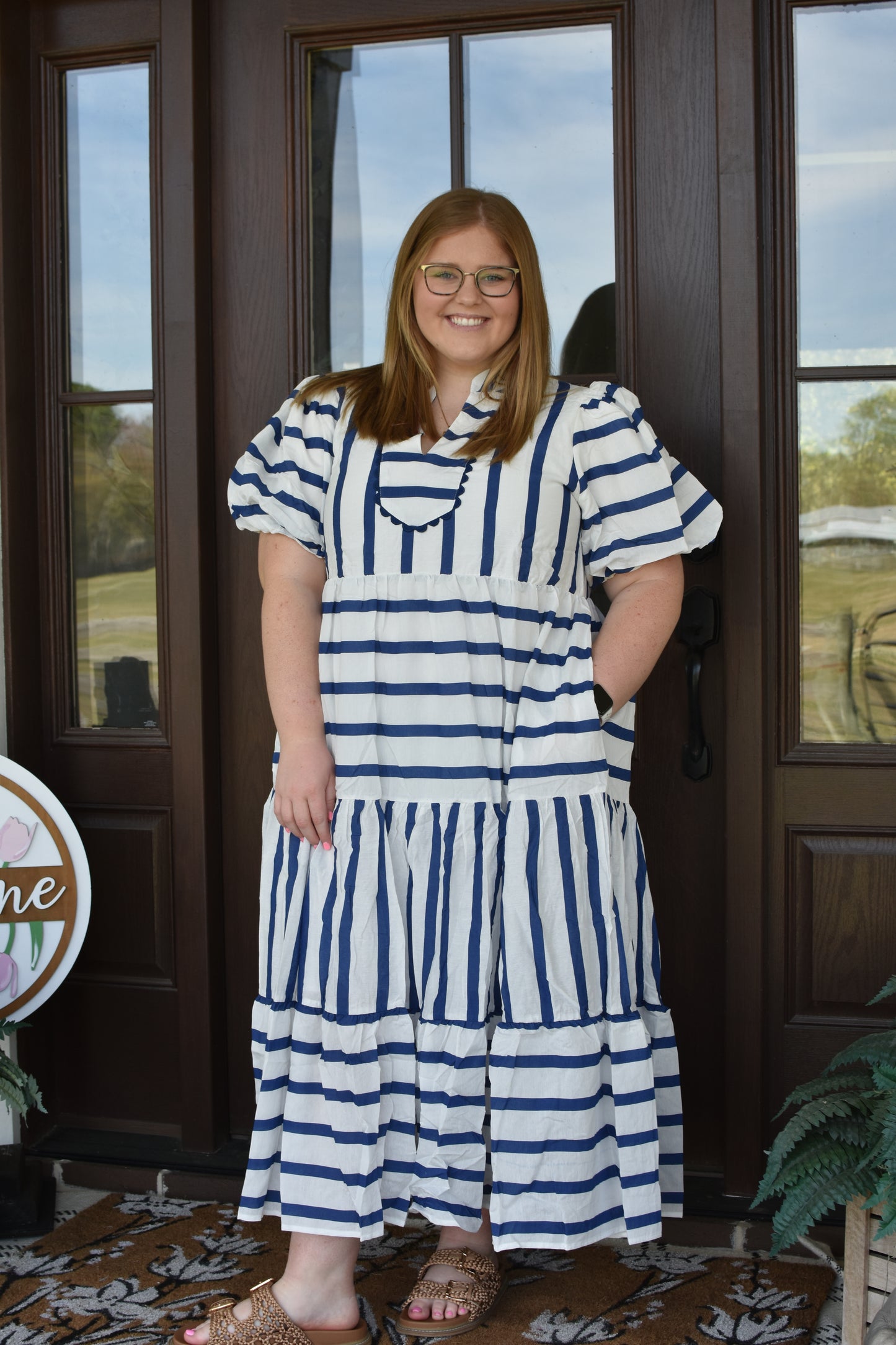 Betsy Navy Midi, CURVY