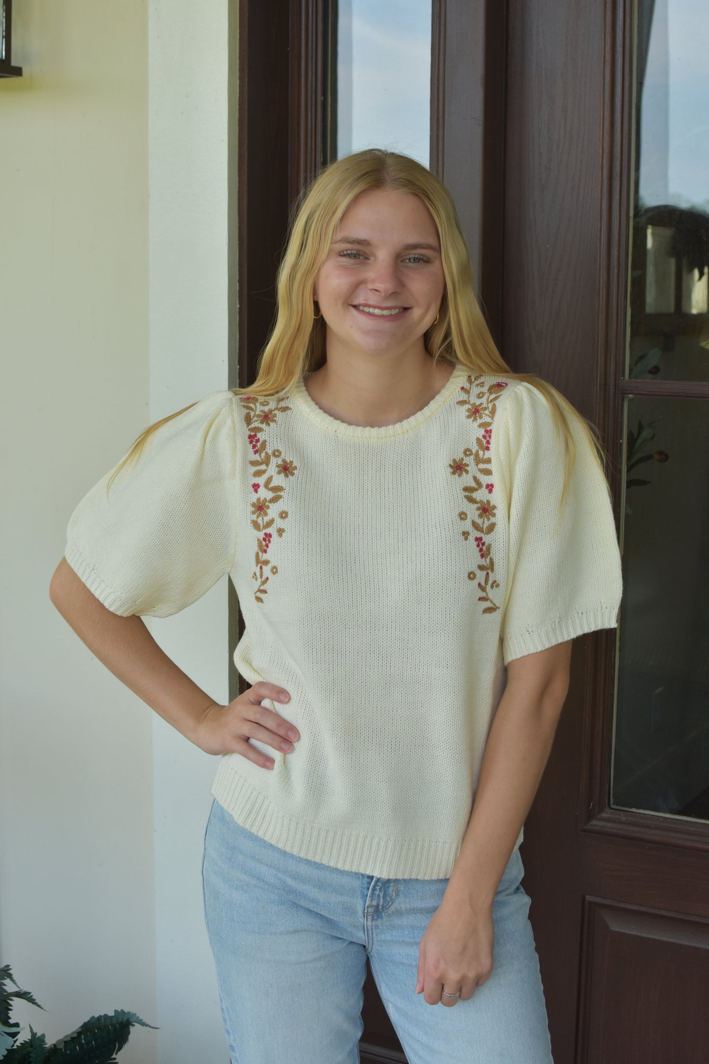 Floral Sweater Top