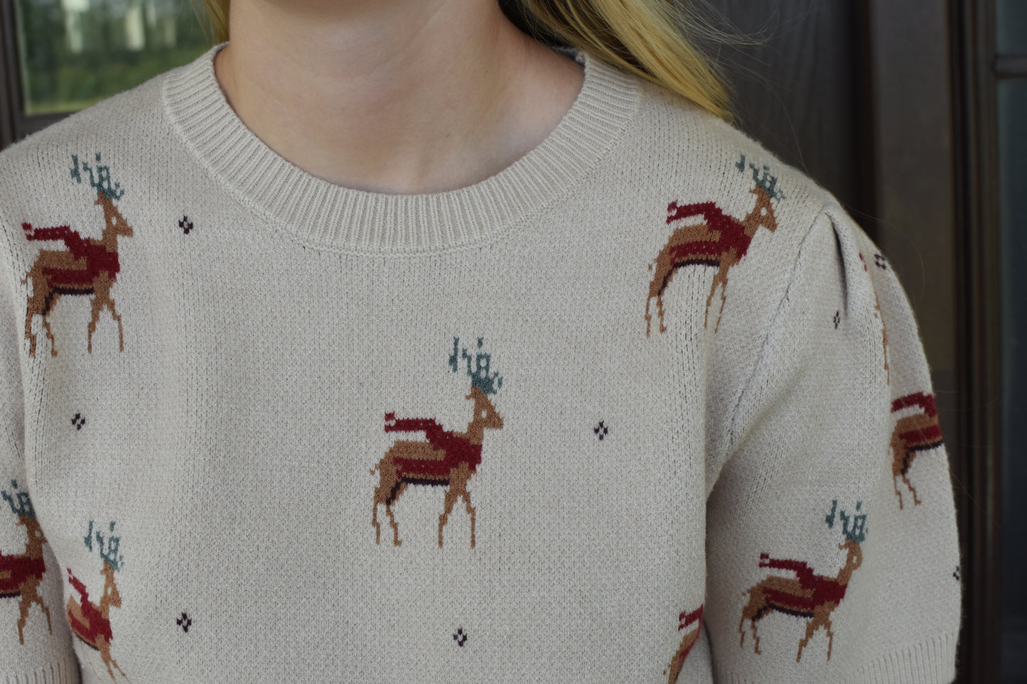 Cream Reindeer Sweater