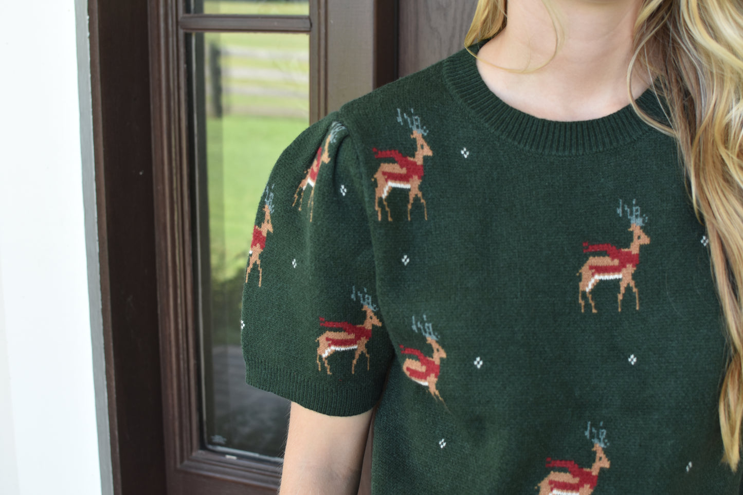 Green Reindeer Sweater