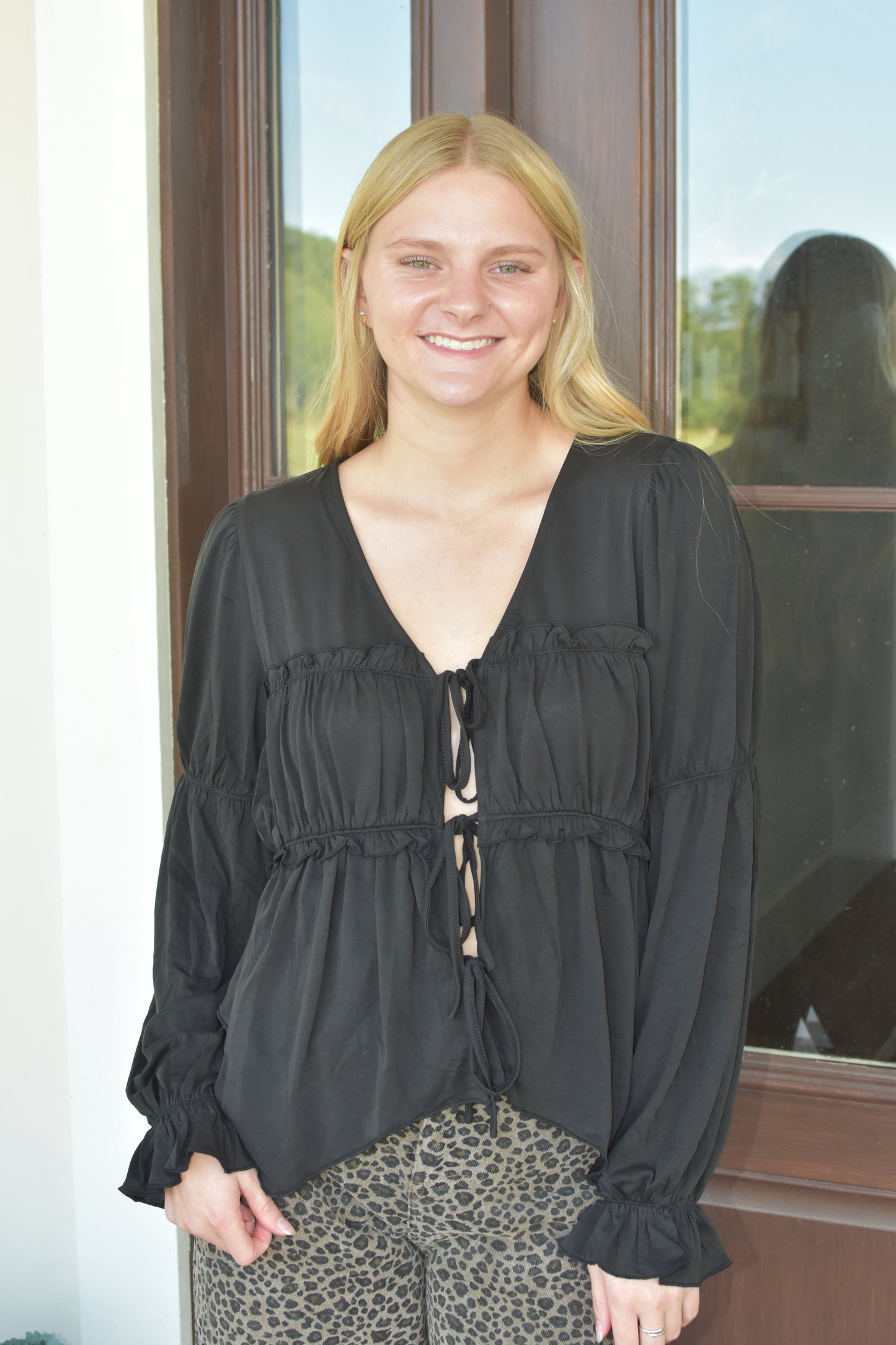 Black Flowy Blouse