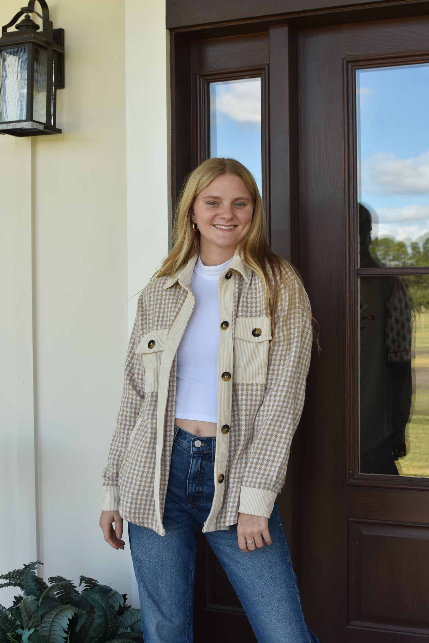 Plaid Cream Shacket
