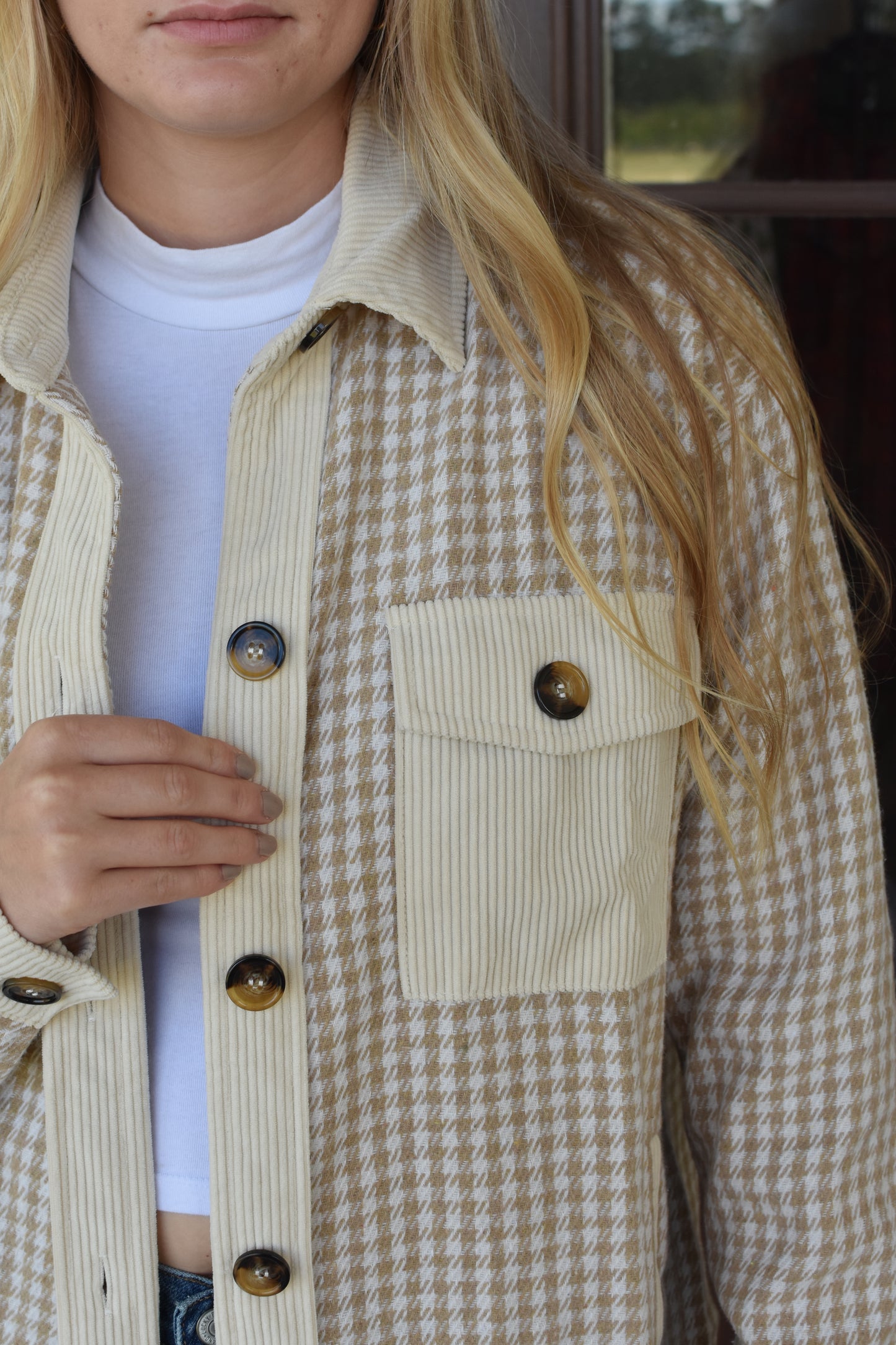 Plaid Cream Shacket