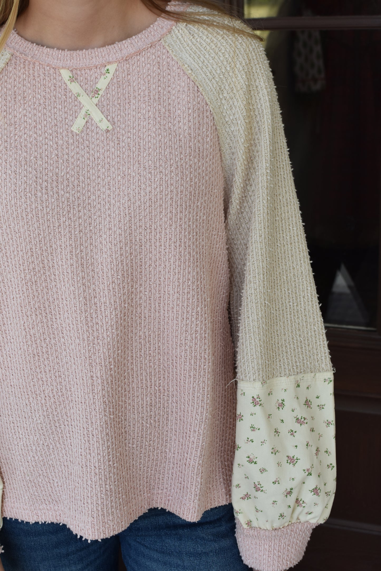 Pink Floral Sweater