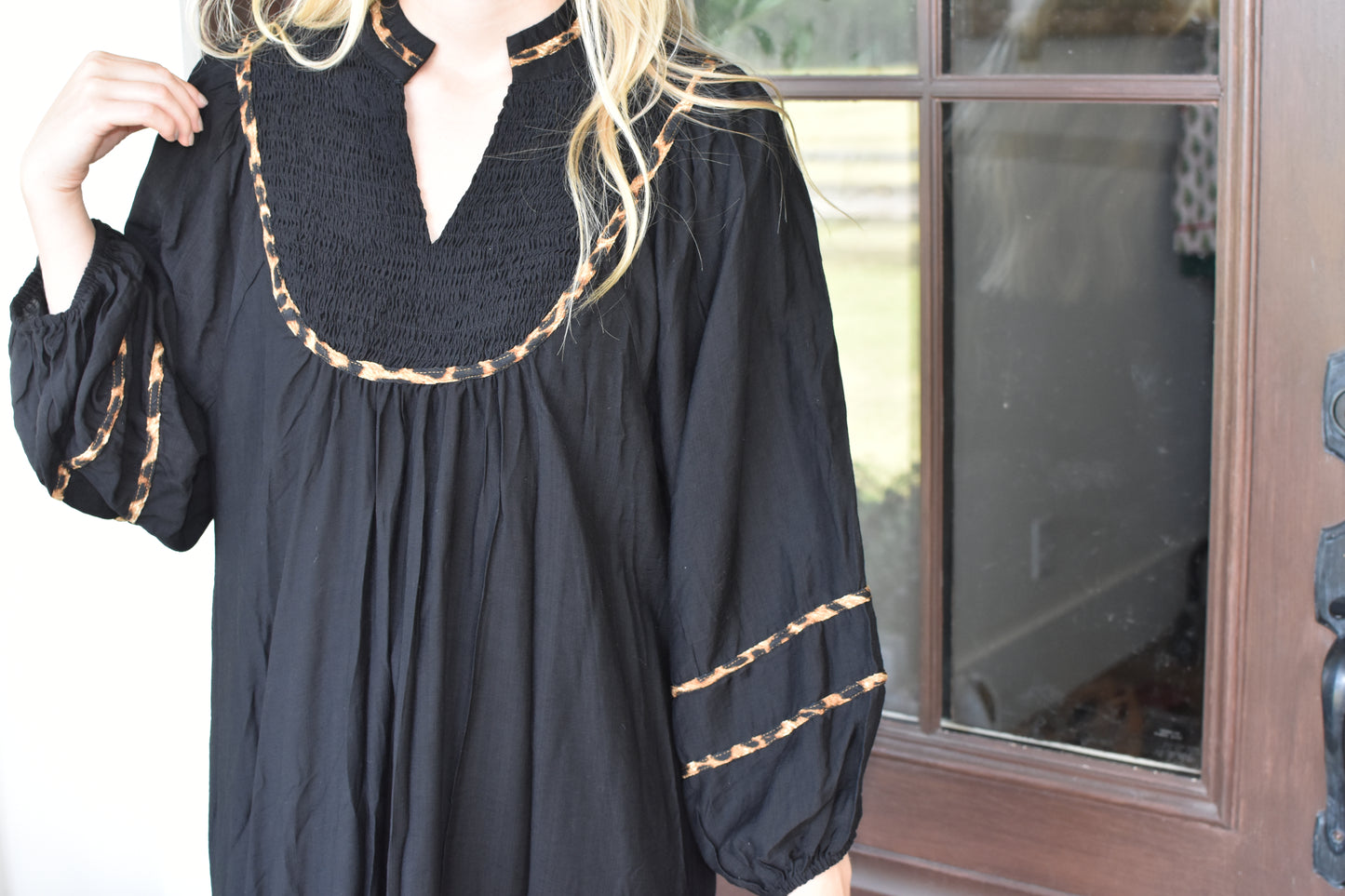 Black Cheetah Detail Midi