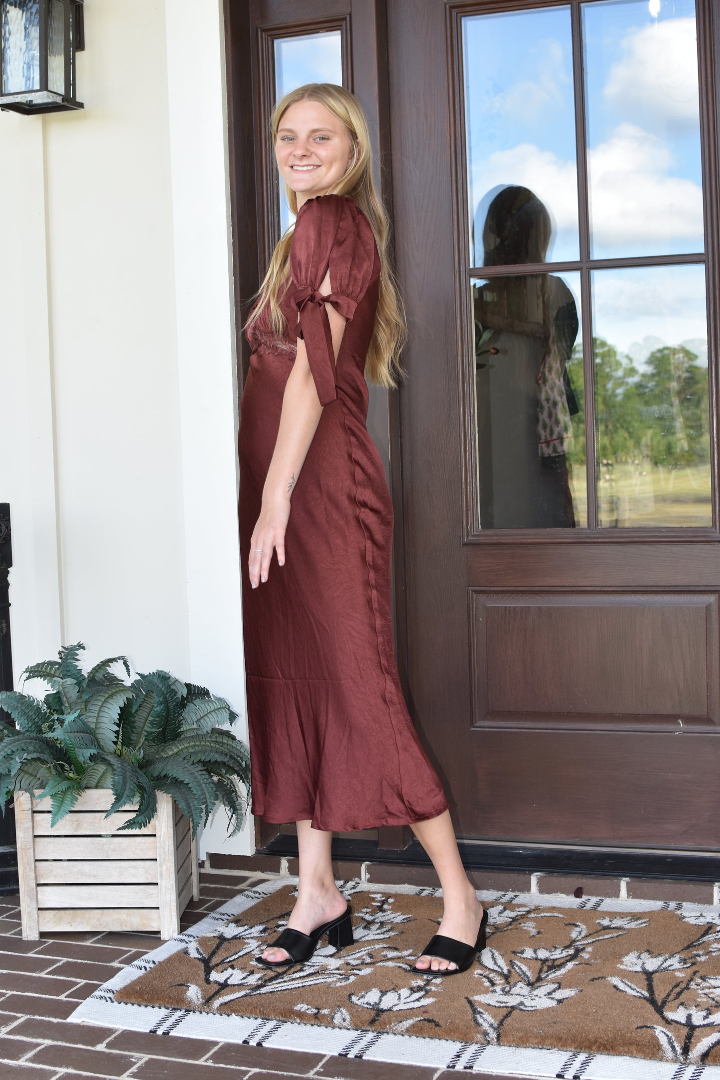 Wine Silk Midi