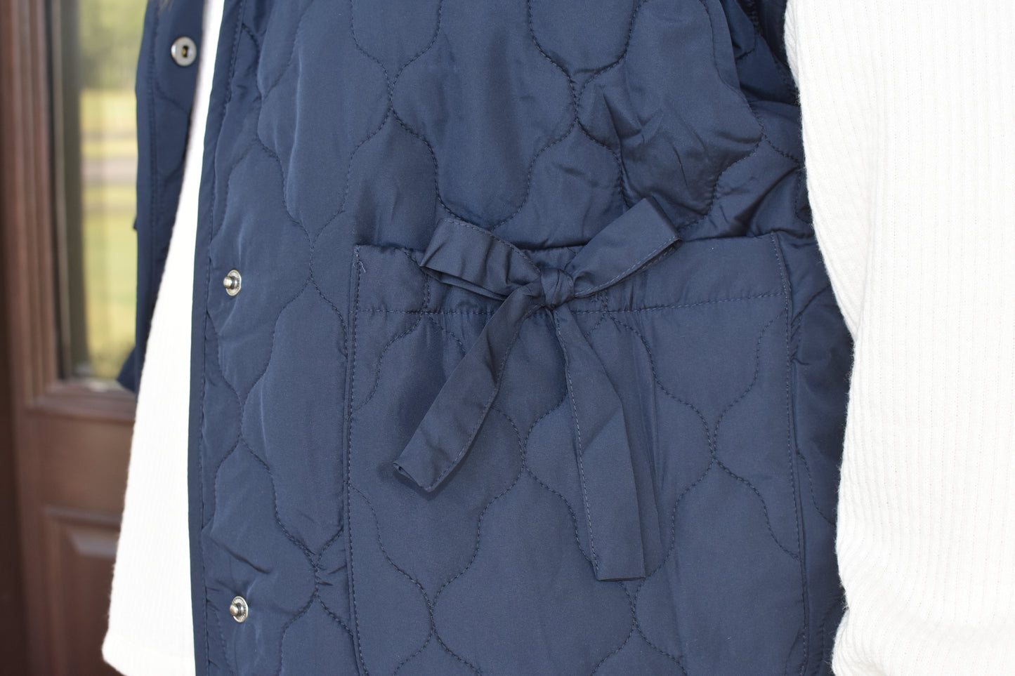 Navy Puffer Vest, CURVY
