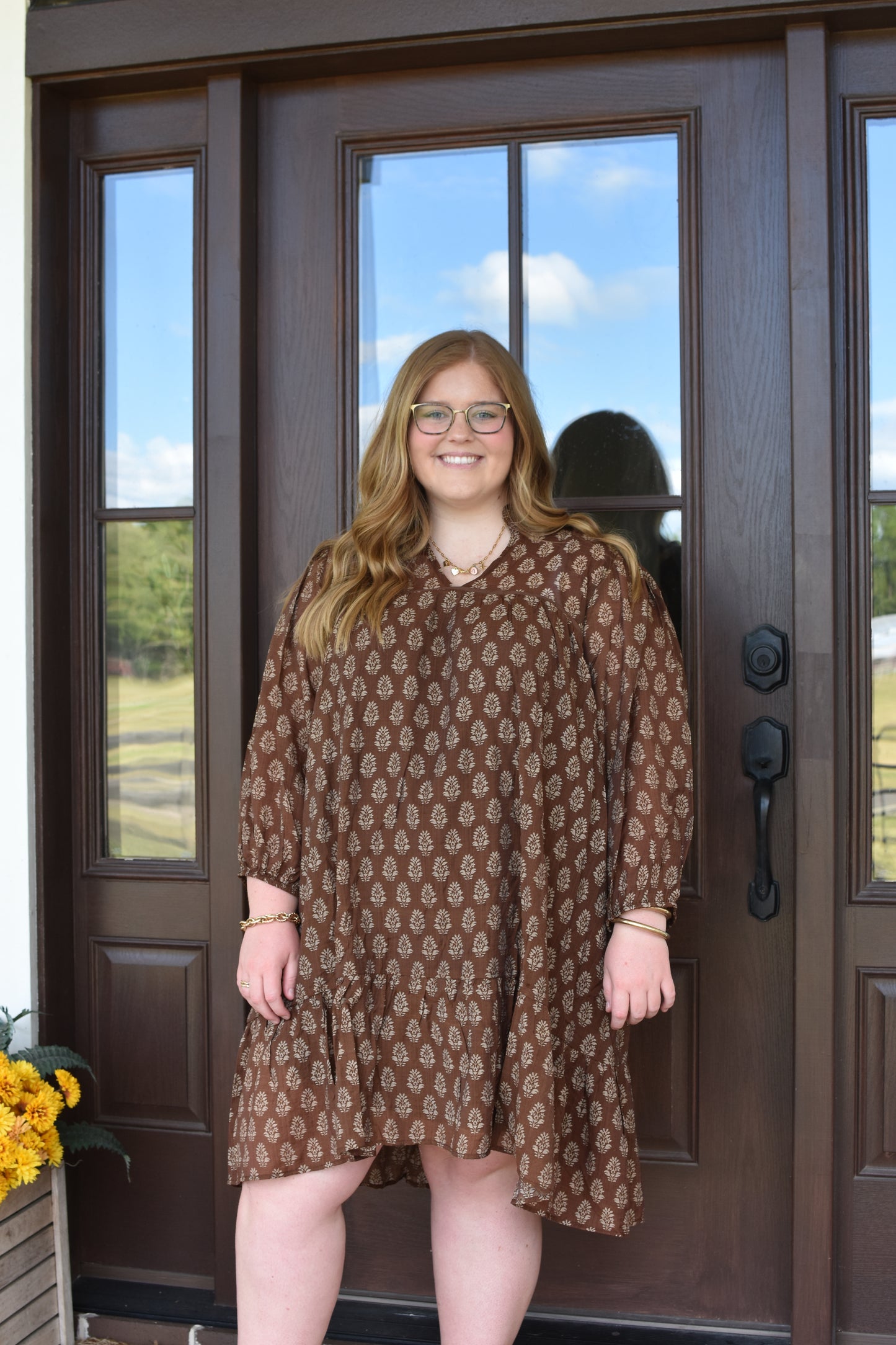 Brown Floral Mini, CURVY