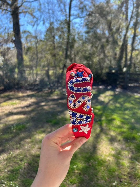 Red USA Headband
