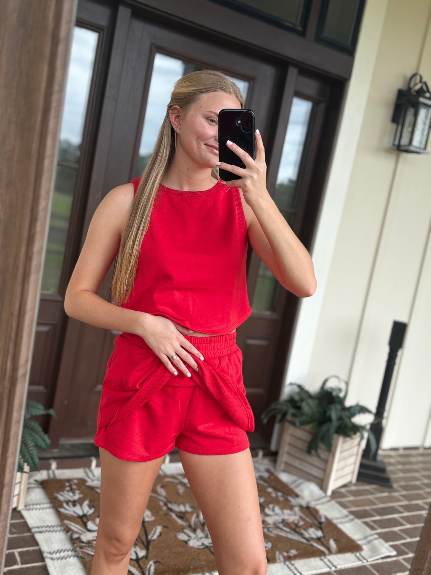 Kailee Red Skort Set