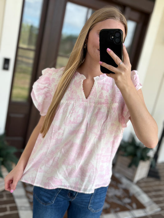 Baby Pink Floral Blouse
