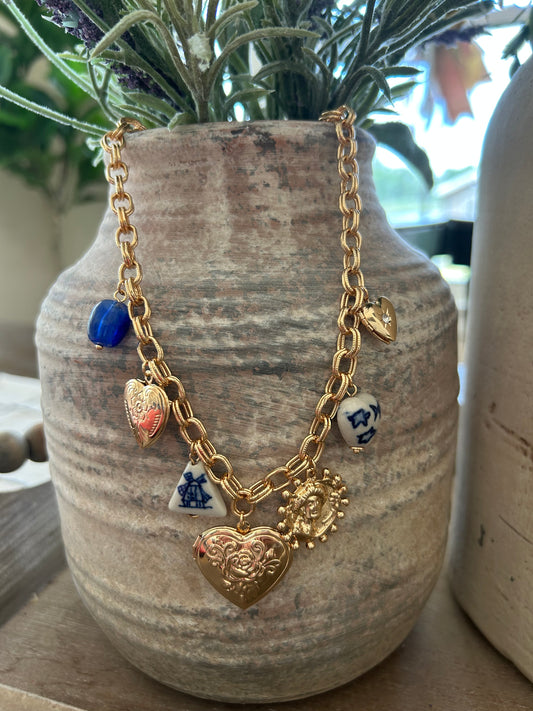 Ceramic Heart Charm Necklace