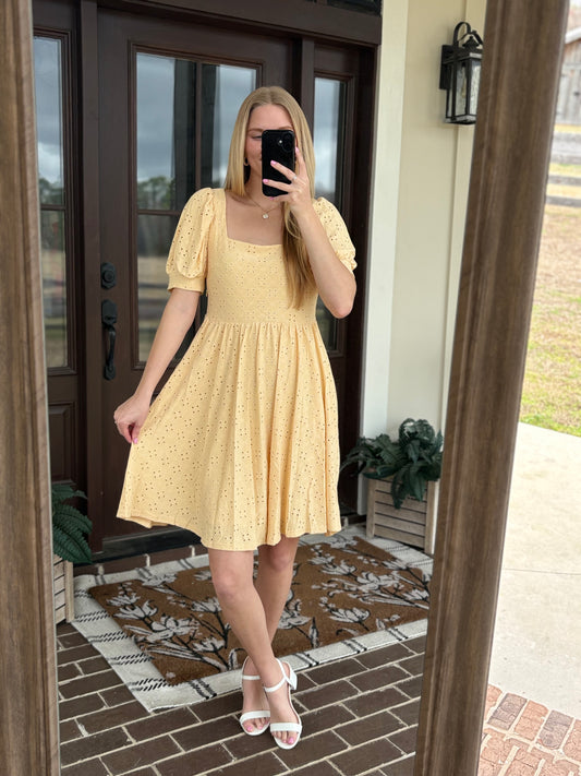 Baby Yellow Eyelet Mini