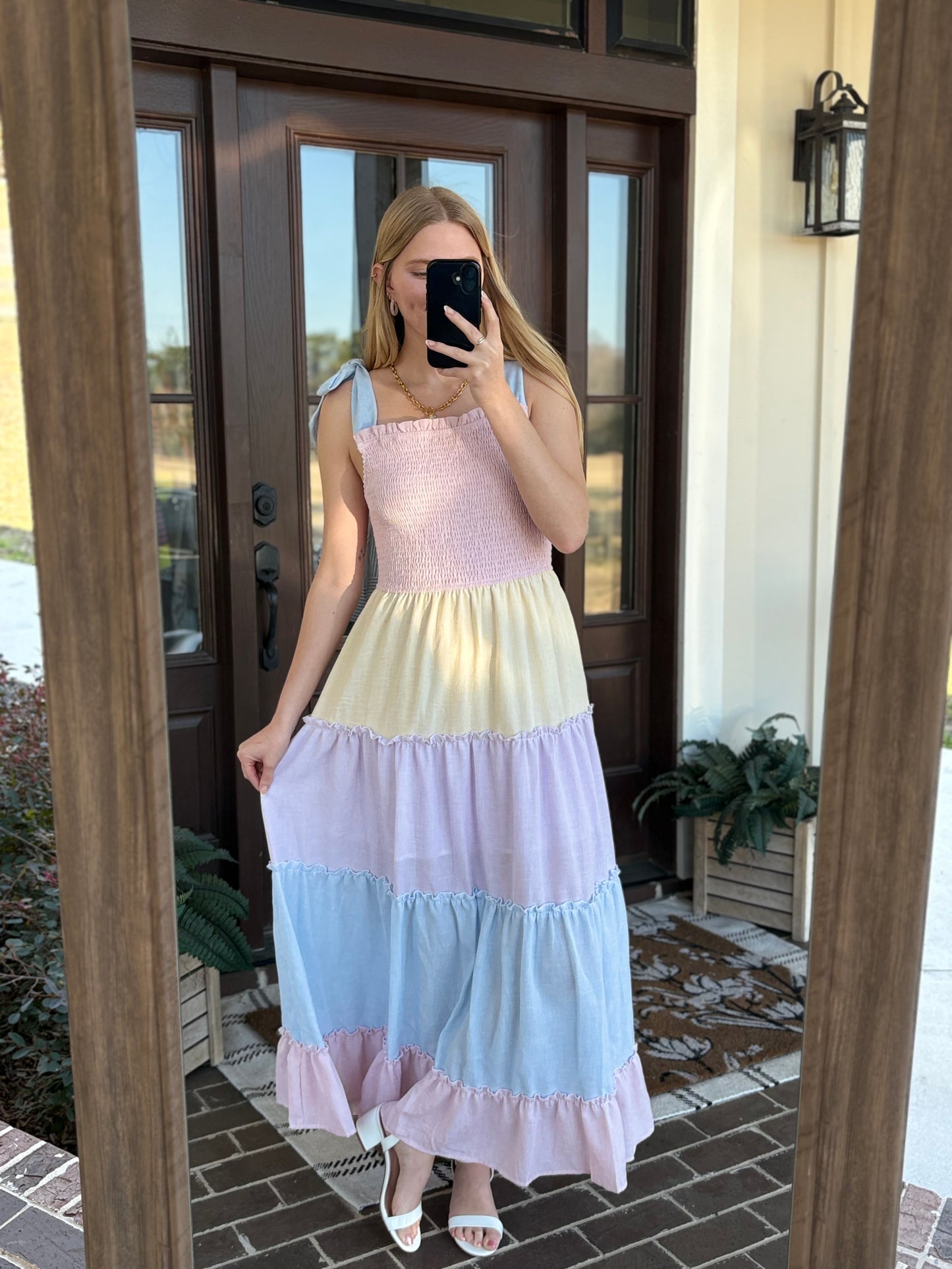 Color Block Tiered Maxi