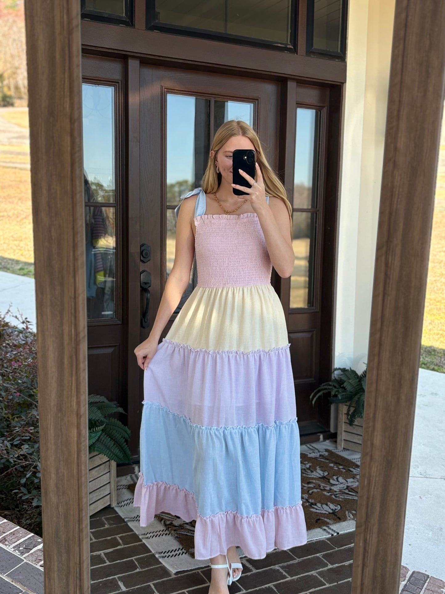 Color Block Tiered Maxi