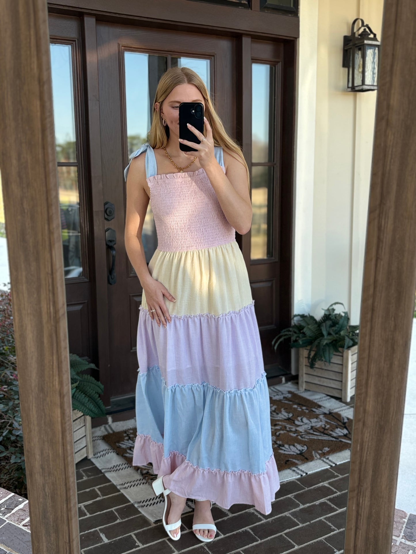 Color Block Tiered Maxi