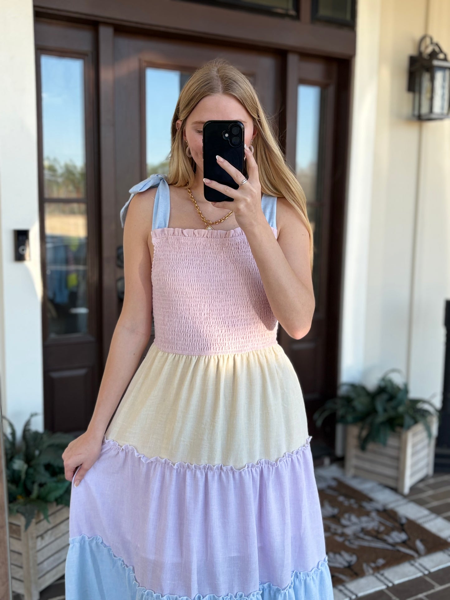 Color Block Tiered Maxi