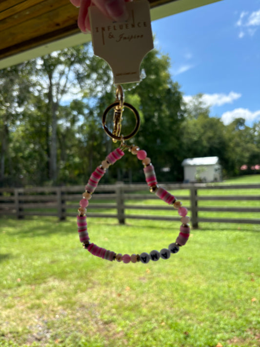 Beaded Heart Keychain