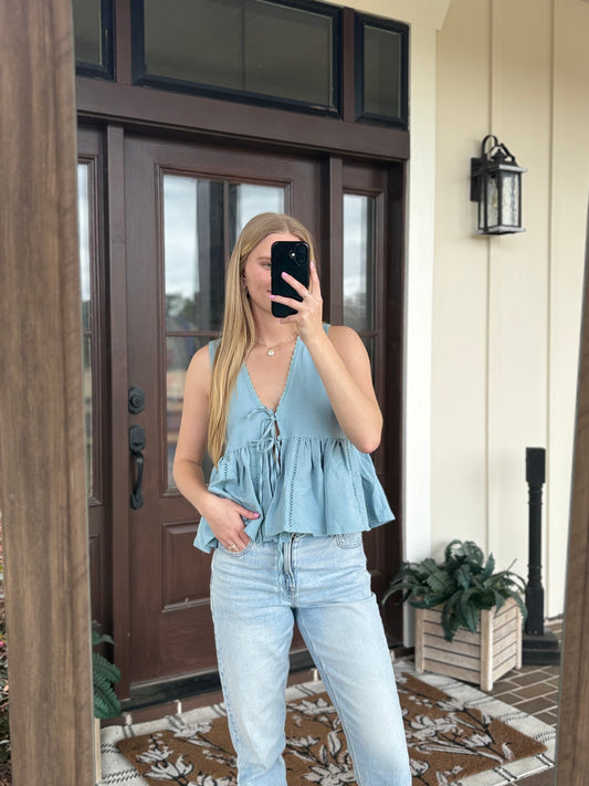 Light Blue Tank Blouse