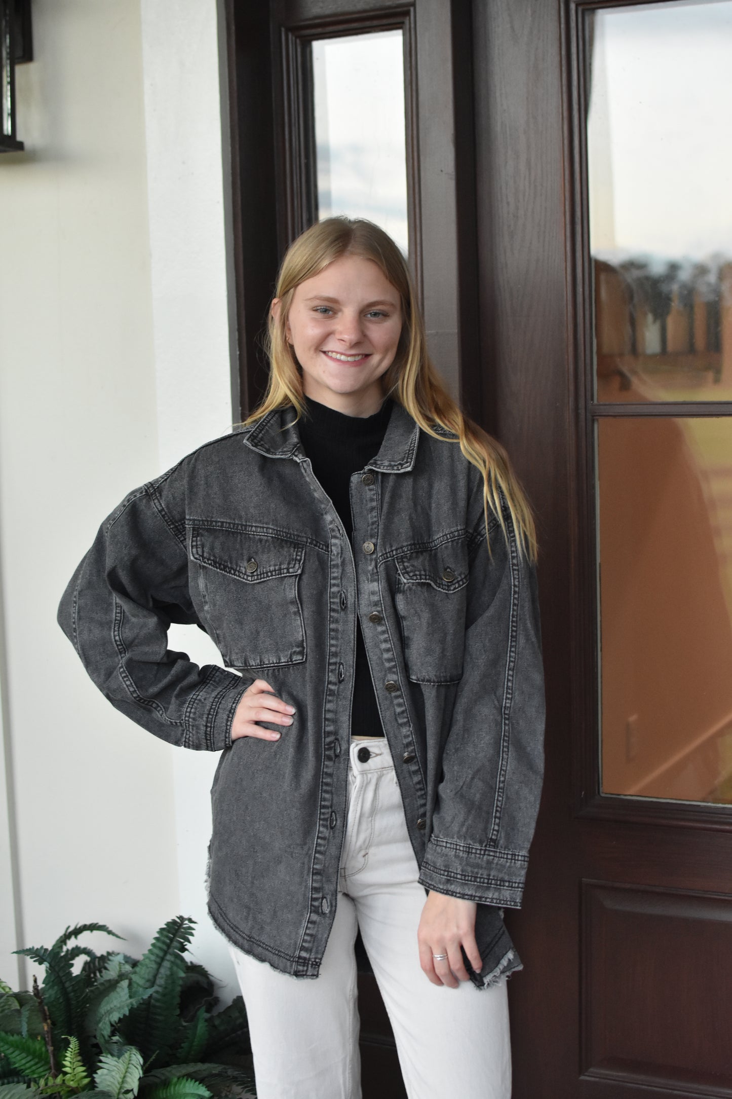 Black Oversized Denim Shacket