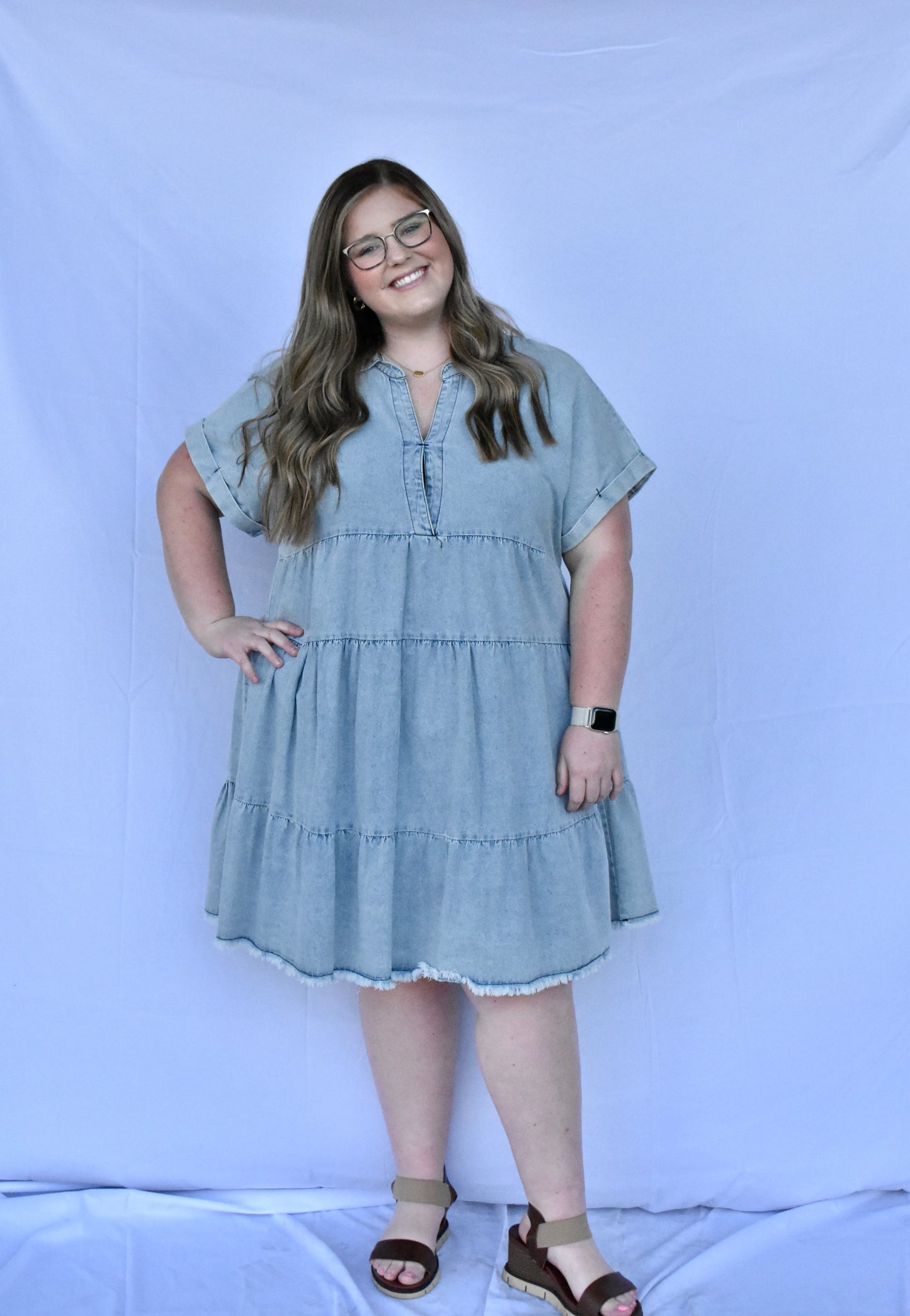 Short Denim Dress, CURVY