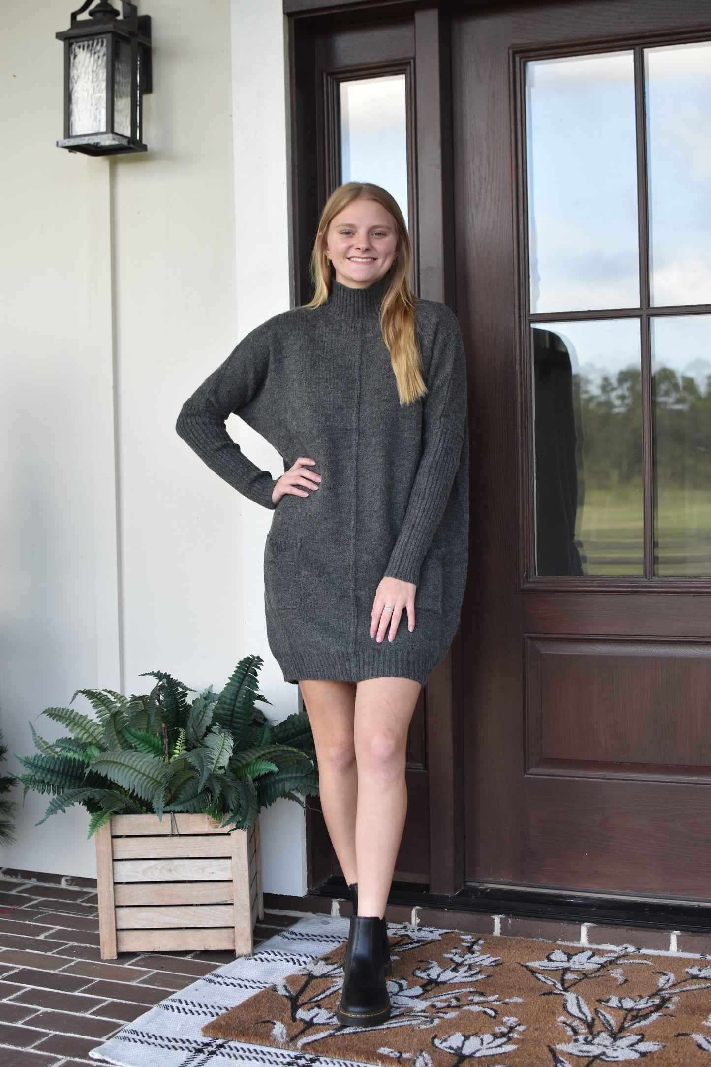 Mock Neck Sweater Dress