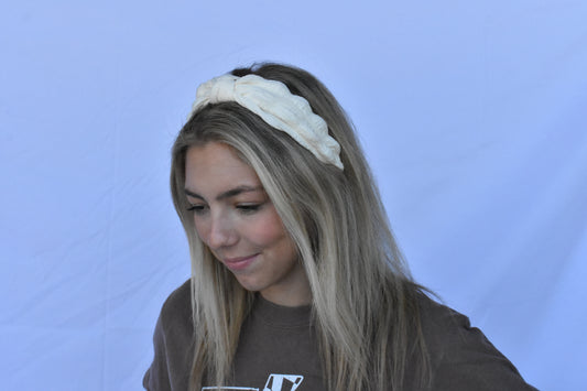 Cream Linen Headband