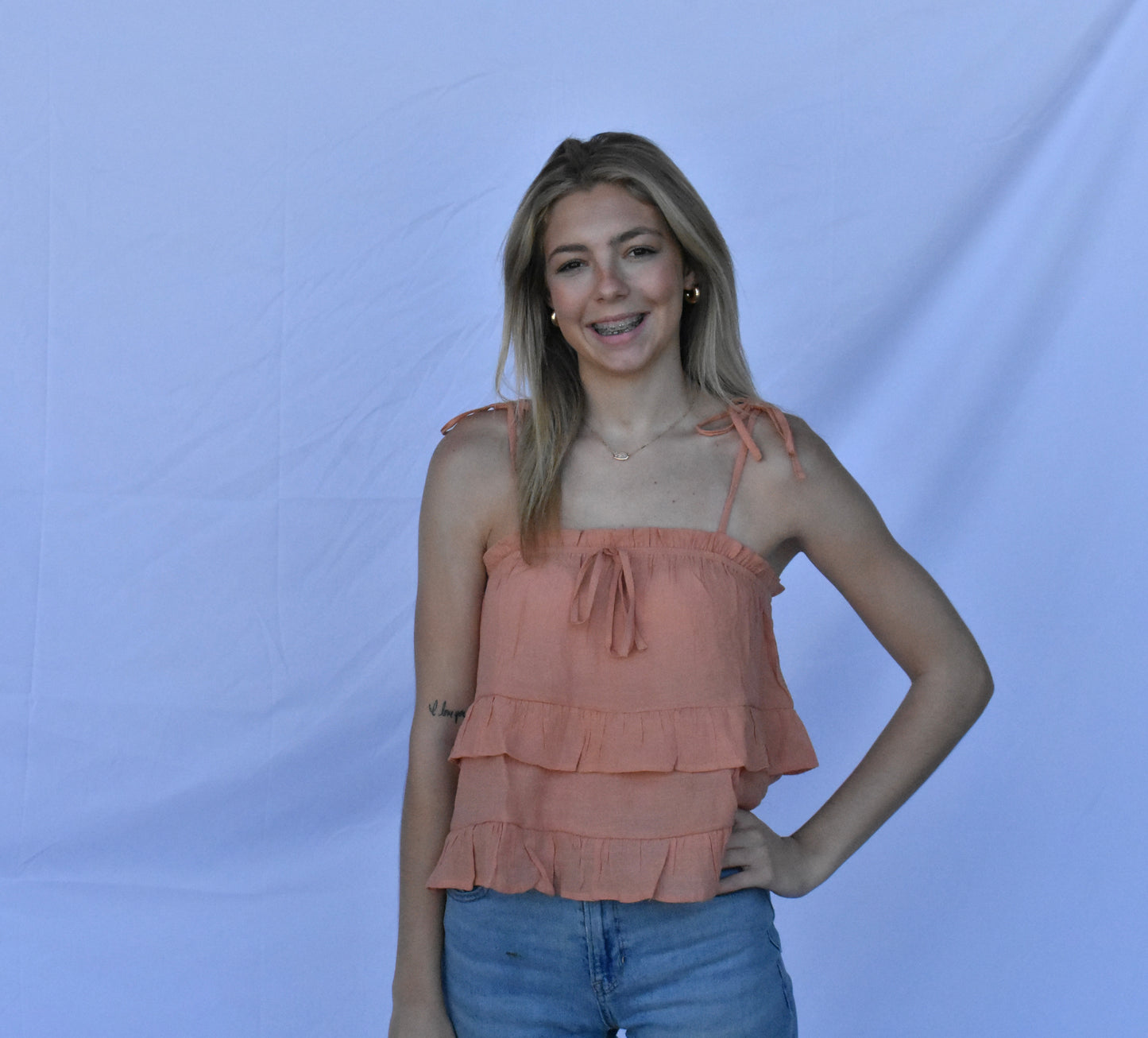 Peach Cropped Tank Top