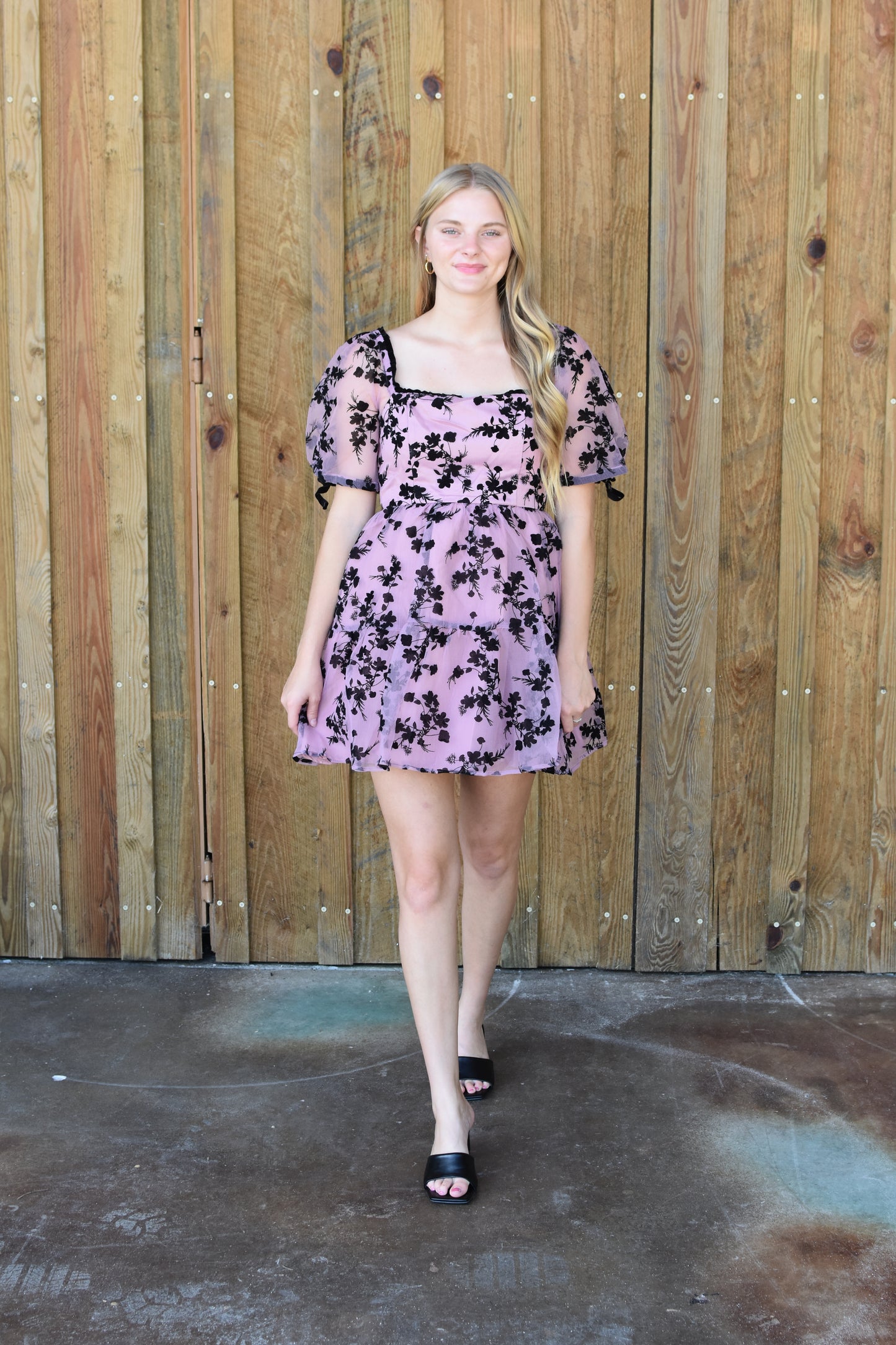 Pink and Black Floral Mini