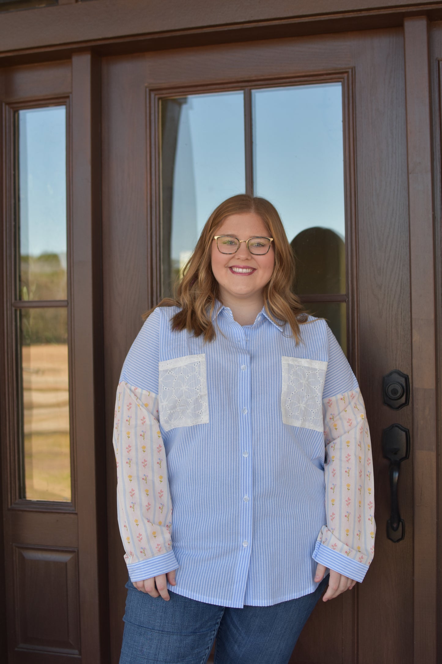 Spring Patchwork Button Up, Curvy