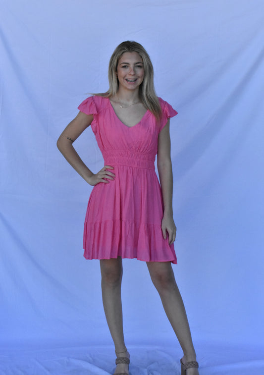 Hot Pink Babydoll Dress