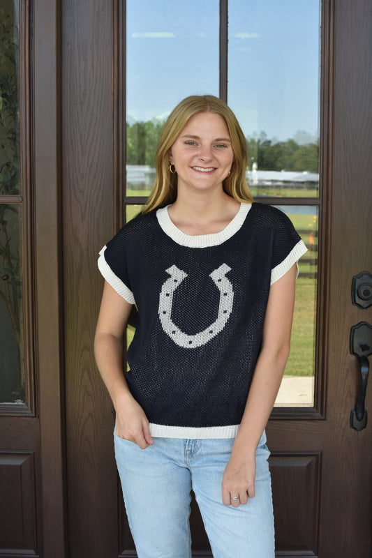Horse Shoe Sweater Vest