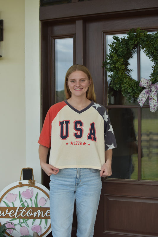 USA Vintage crop T-shirt