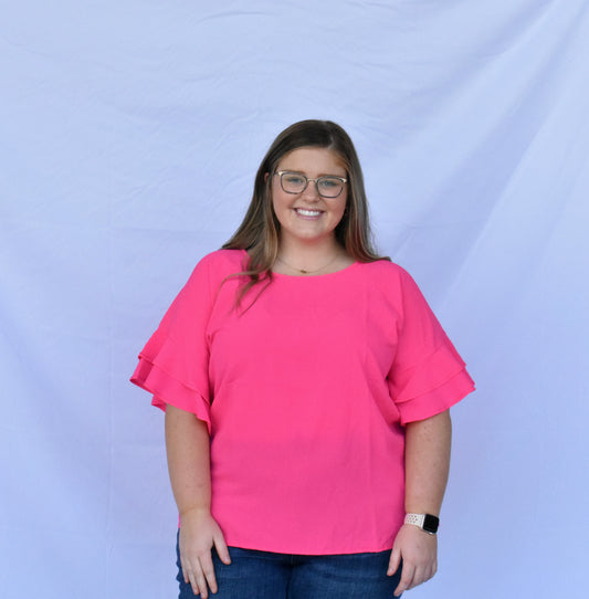 Hot Pink Dress Top, CURVY