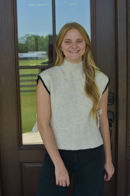 Cream Sweater Tank Top Sweater