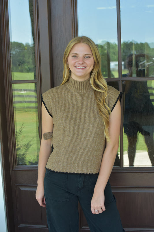 Caramel Brown Tank Top Sweater