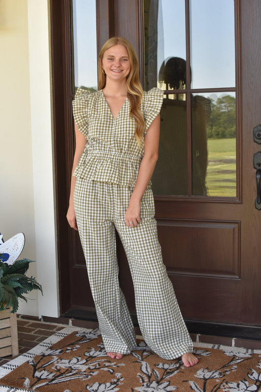 Gingham Pants Set